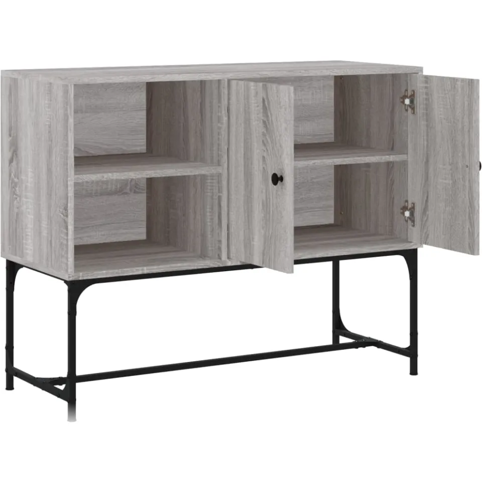 vidaXL Dressoir 100x40x79,5 cm bewerkt hout grijs sonoma eikenkleurig, foto 4