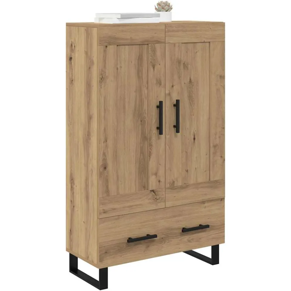 vidaXL Highboard Artisan Eiken 69,5 x 31 x 115 cm Bewerkt hout Bruin