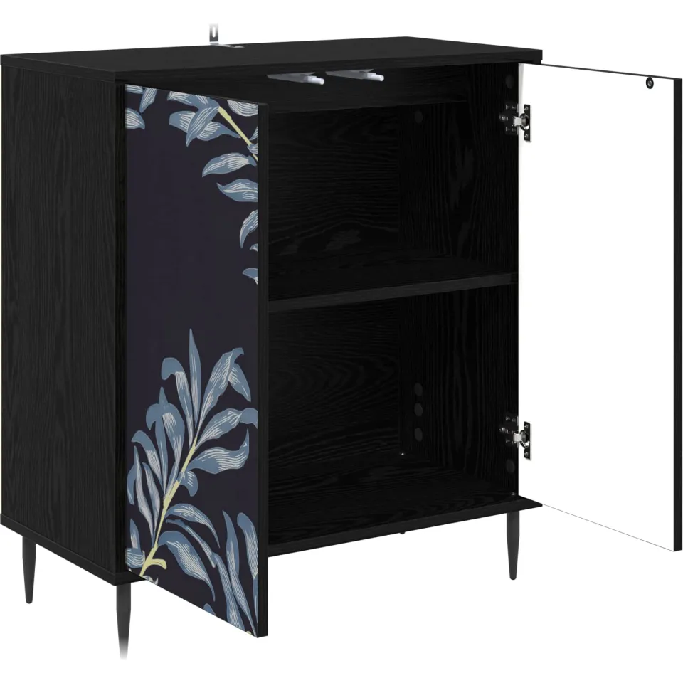 vidaXL Dressoir DOKKUM Zwart eiken 69 x 33 x 76 cm Bewerkt hout