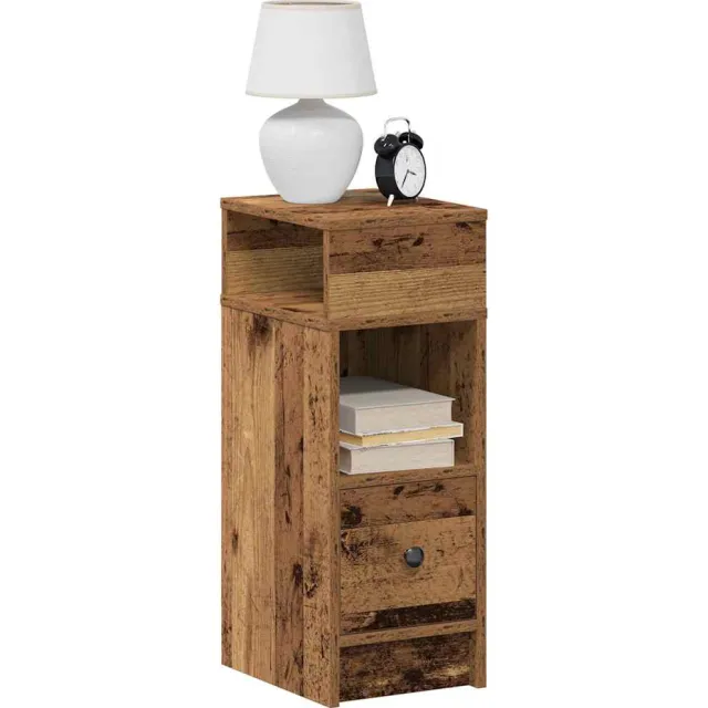 vidaXL Nachtkastjes 2 st met lade 25x31x66 cm oud houtkleurig bruin, foto 2