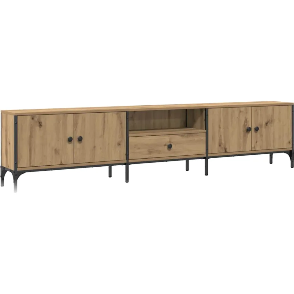 vidaXL Tv-meubel met lade 200x25x44 cm bewerkt hout artisanaal eiken, foto 3