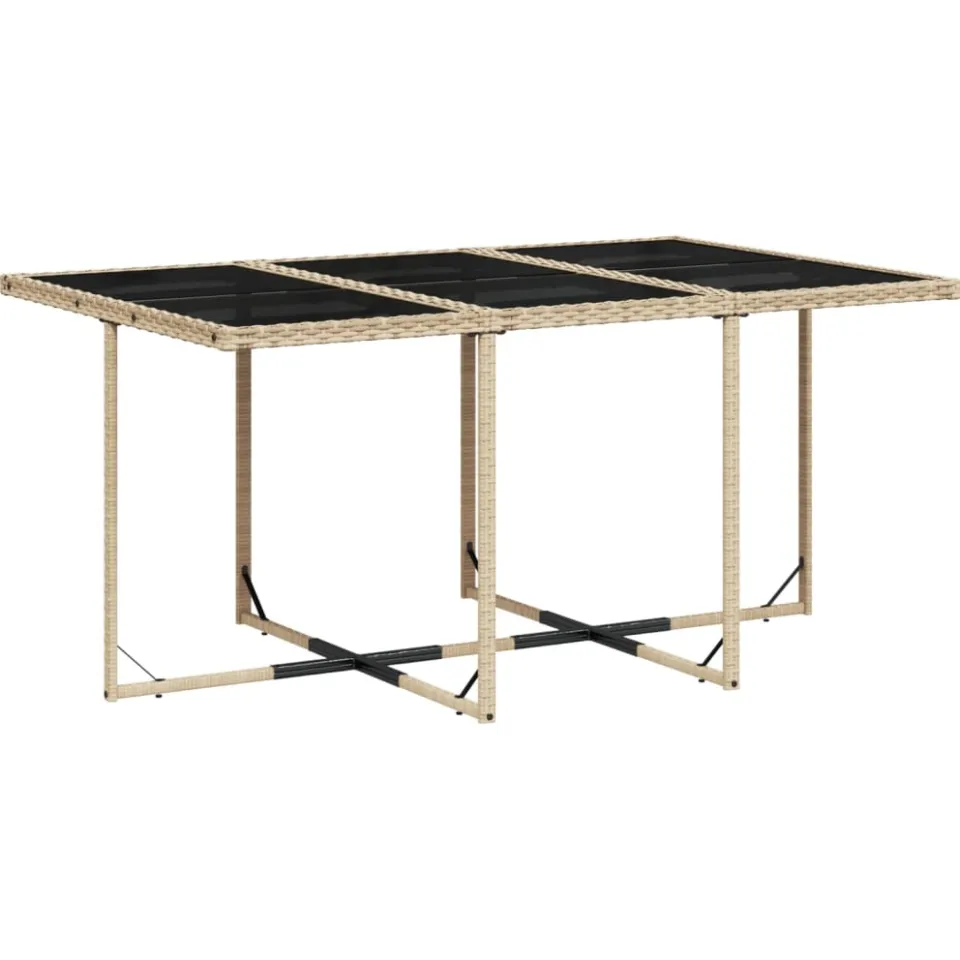 vidaXL 11-delige Tuinset met kussens poly rattan gemengd beige, foto 4