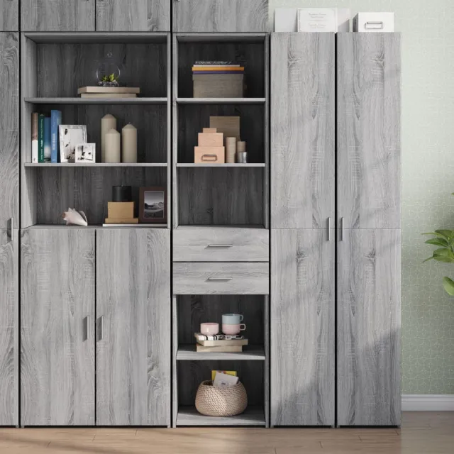 vidaXL Hoge kast 45x42,5x185 cm bewerkt hout grijs sonoma eikenkleurig, foto 2