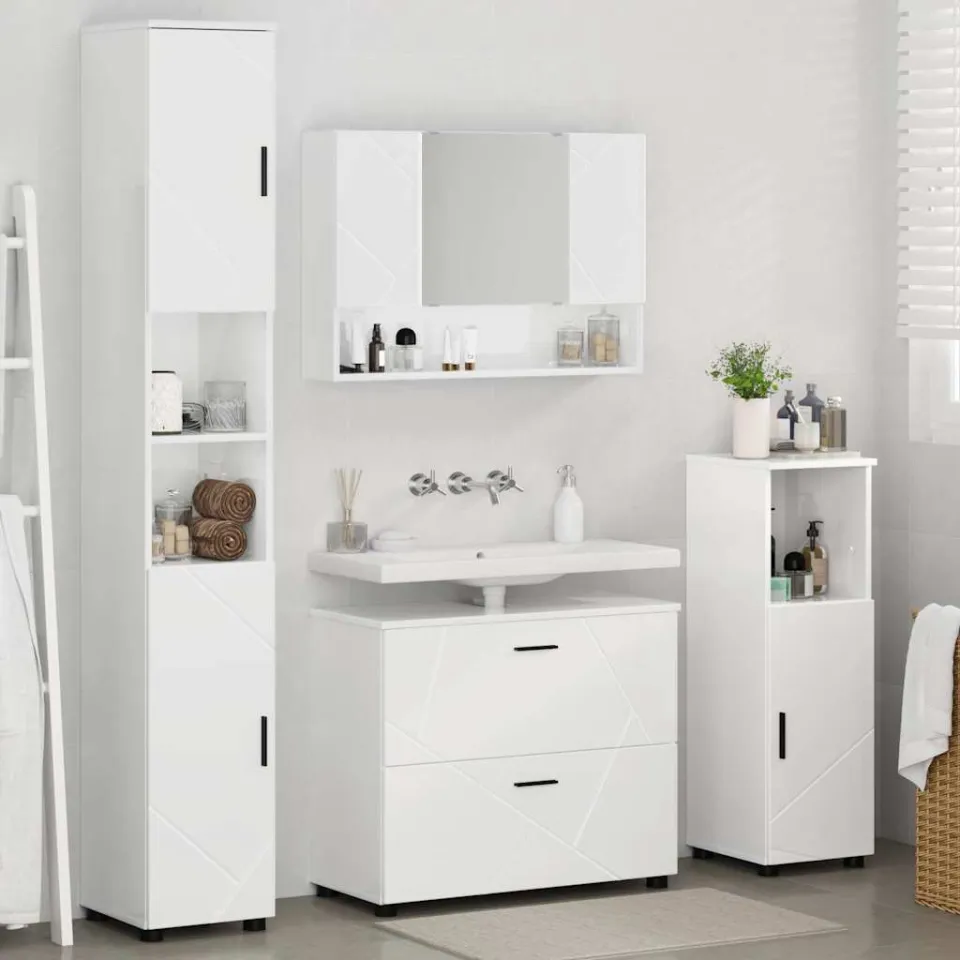 vidaXL Badkamermeubelset 4 st Hoogglans wit 35 x 30 x 192 cm, foto 4