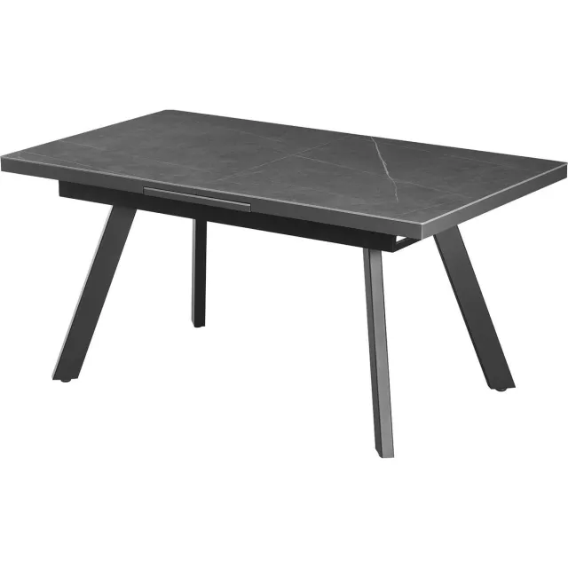 BELFURN Verlengbare eetkamertafel Armani 160/200 x90 cm in grijze keramiek grijs