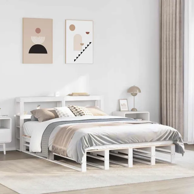 vidaXL Bedframe zonder matras massief grenenhout wit 120x200 cm