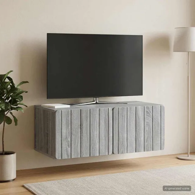 vidaXL Wandbeugel TV-kast 78,5 x 41 x 30 cm Grijs Sonoma Bewerkt hout, foto 2