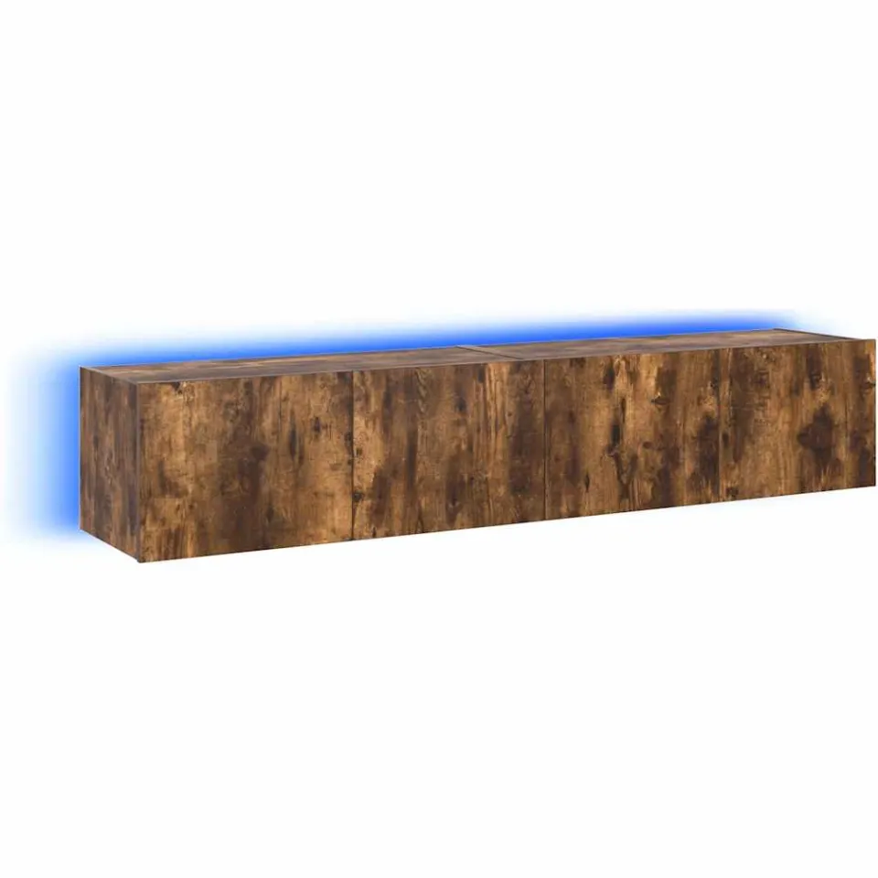 vidaXL Tv-wandmeubels met LED 2 st 80x35x31 cm gerookt eikenkleurig Bruin