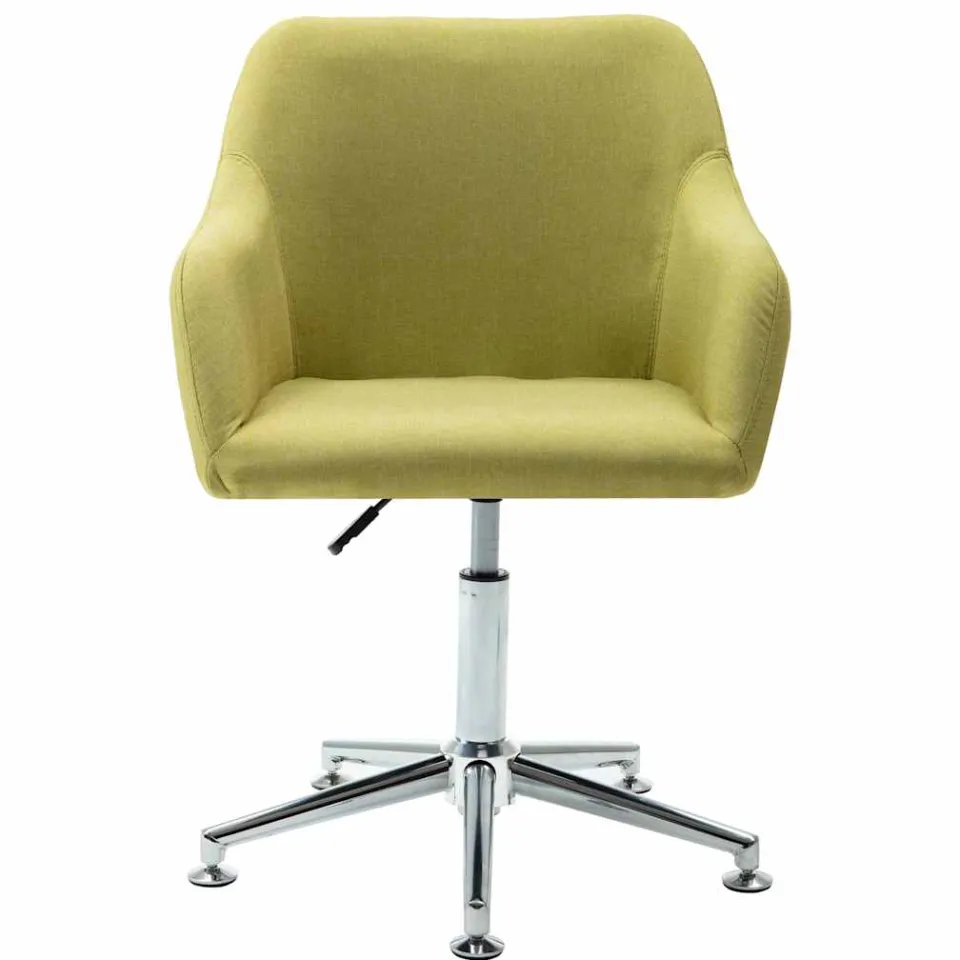 vidaXL Eetkamerstoelen 4 st draaibaar stof groen, foto 4