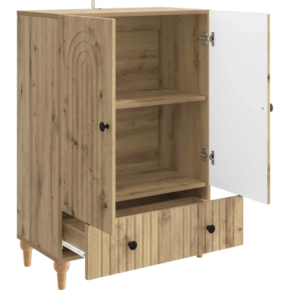 vidaXL Dressoir Artisanaal eiken 66 x 34,5 x 95 cm Bewerkt hout, foto 4