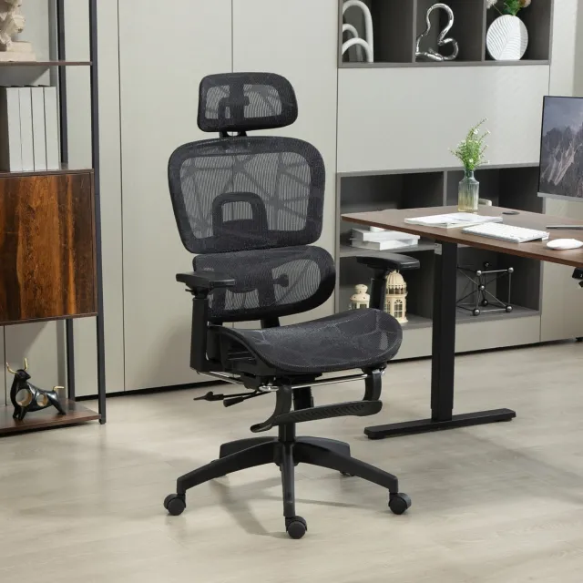 MODFU Bureaustoel-Ergonomisch-Mesh-Zwart