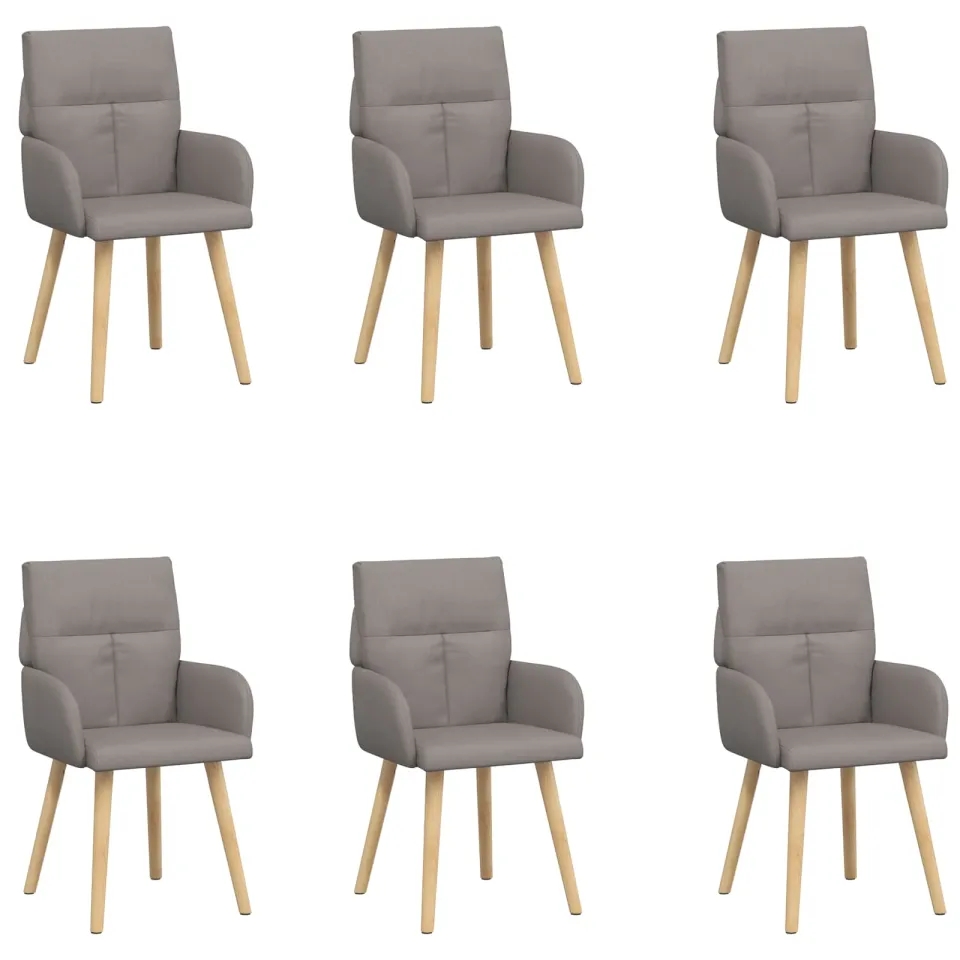 vidaXL Eettafelstoelen 6 st Stof Taupe 60 x 56 x 93 cm, foto 3
