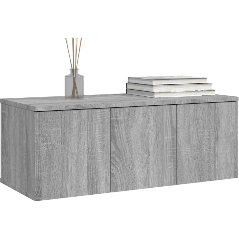 vidaXL Tv-meubel 80x34x30 cm bewerkt hout grijs sonoma eikenkleurig, foto 3