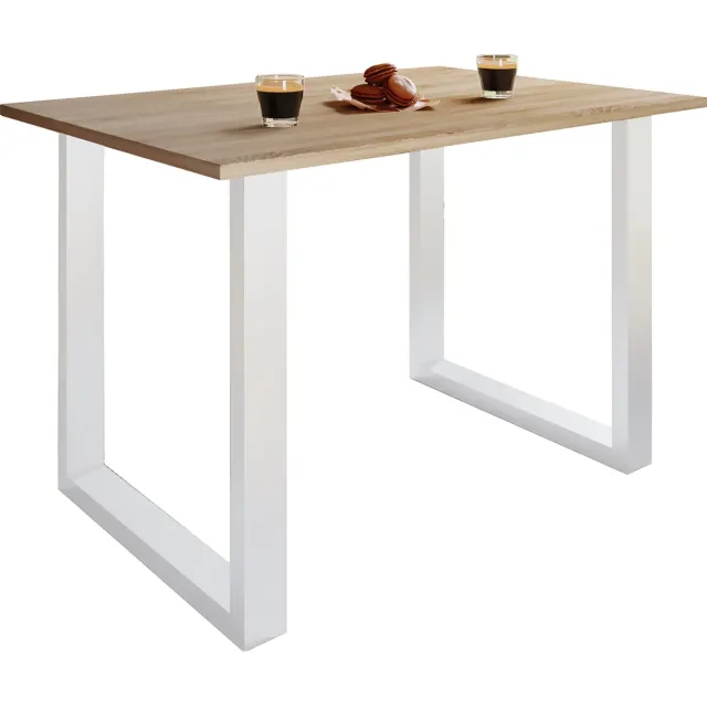 Vcm kleine tafel en stoelen, tafelstoel, eettafel en stoelen, kleine eettafel en stoelen, tafels en stoelen, compacte tafel en stoelen, kleine keukentafel en stoelen, tafel- en stoelset, keukentafels en stoelen, eettafels en stoelen Weiß / Sonoma-Eiche