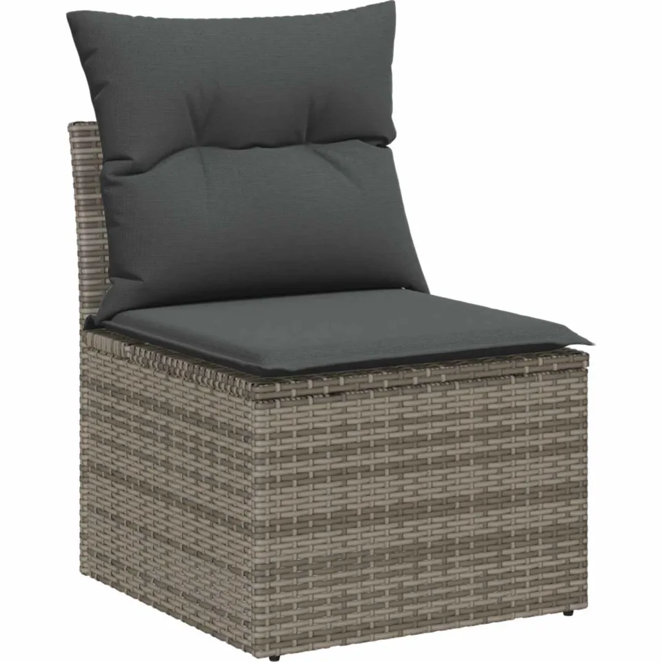 vidaXL Tuinbankenset 14 st Grijs poly rattan