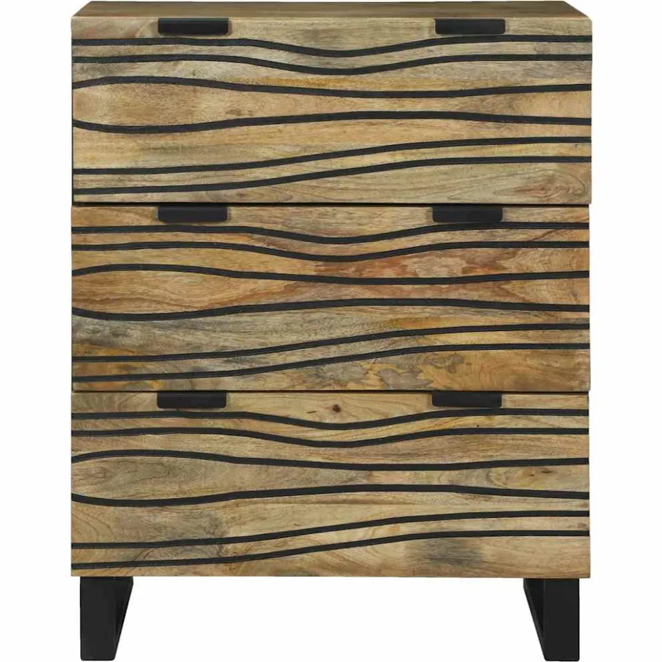 vidaXL Dressoir Naturel 60 x 33,5 x 75 cm Massief mangohout, foto 3