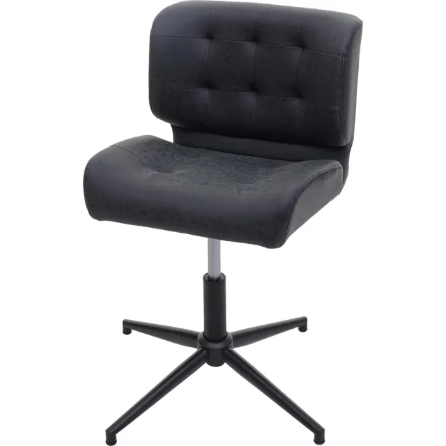 MCW Bureaustoel MCW-H42, bureaustoel draaibaar, in hoogte verstelbaar ~ kunstleer vintage donkergrijs, zwart onderstel