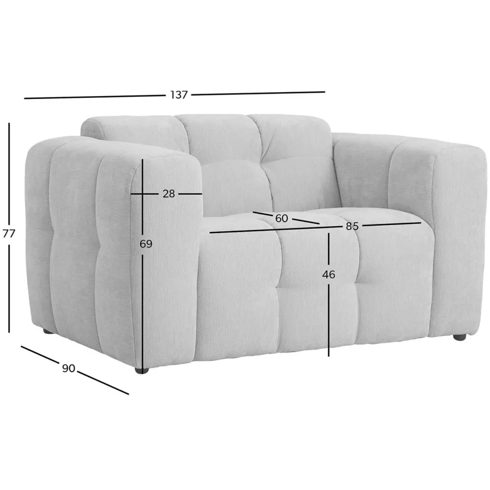 NOUS Living Lina loveseat beige, foto 3