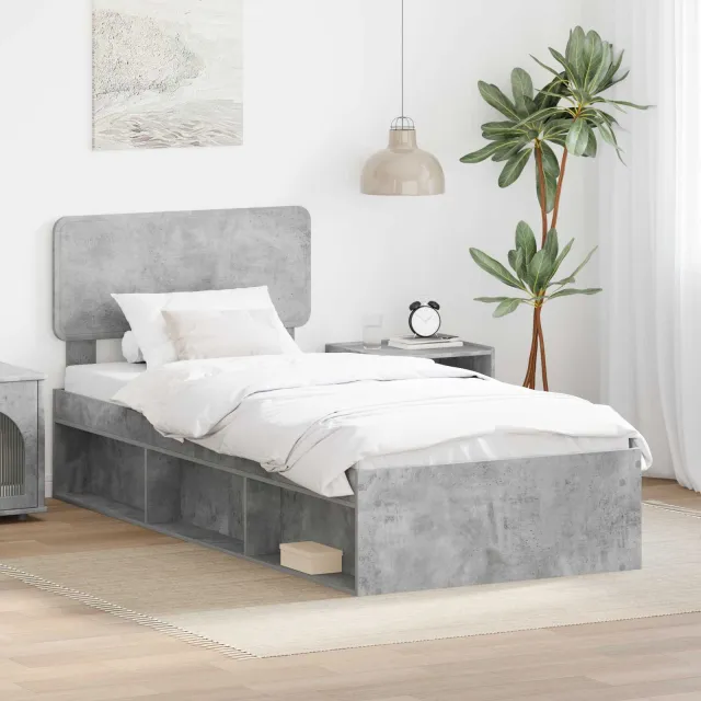 vidaXL Bedframe Concerte Grijs 75 x 190 cm Massief grenenhout