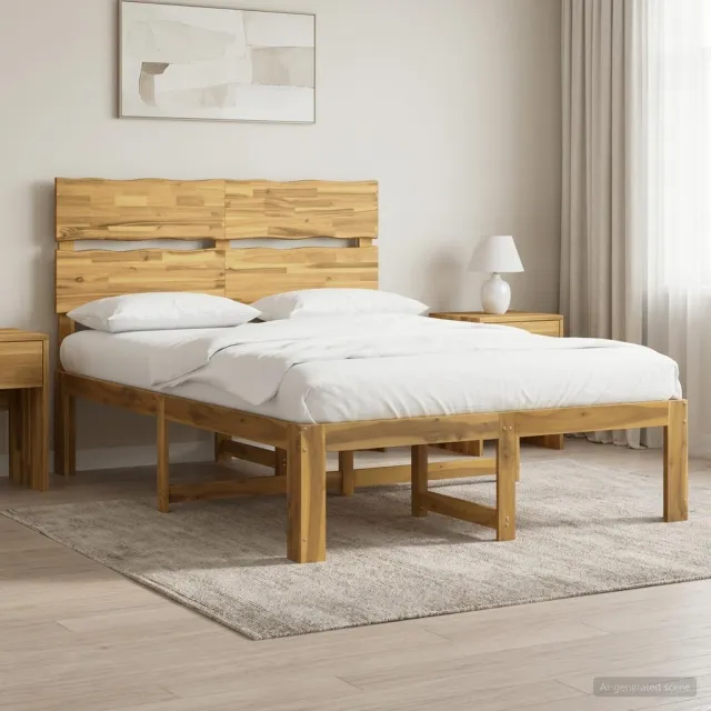 vidaXL Tweepersoonsbed met hoofdeinde ROSTOCK Wit 135 x 190 cm
