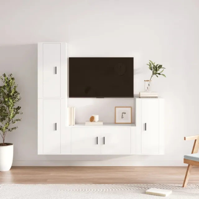 vidaXL 4-delige Tv-meubelset bewerkt hout wit, foto 2