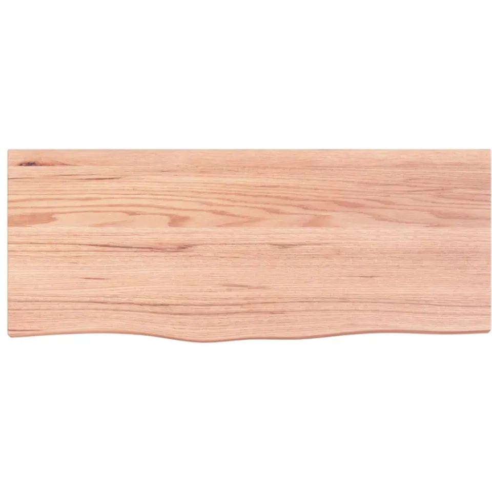 vidaXL Tafelblad 100x40x2 cm behandeld massief eikenhout lichtbruin
