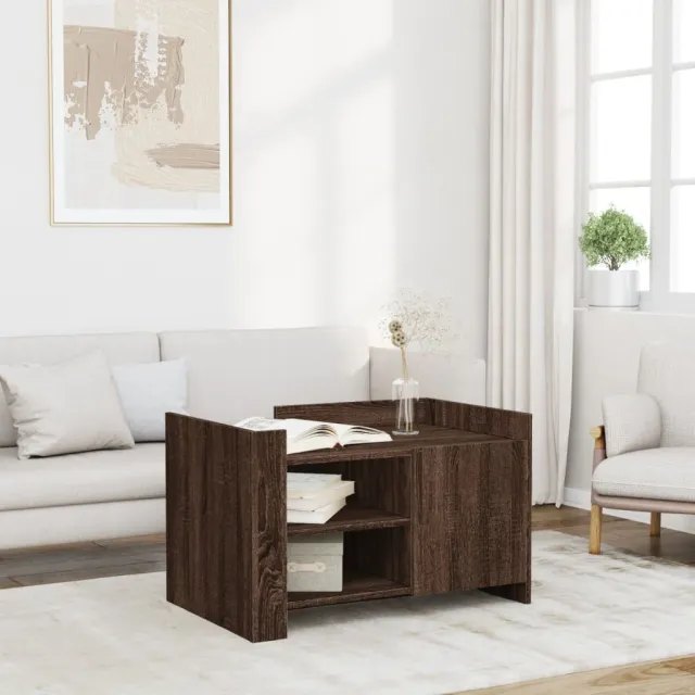 vidaXL Salontafel 80x50x50 cm bewerkt hout bruin eikenkleur, foto 2