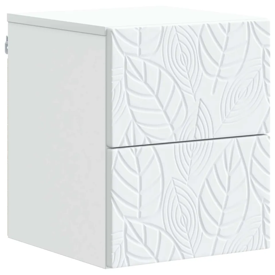 vidaXL Wandbeugel Bedkast 2 st Wit 34,5 x 33 x 40 cm Bewerkt hout, foto 4