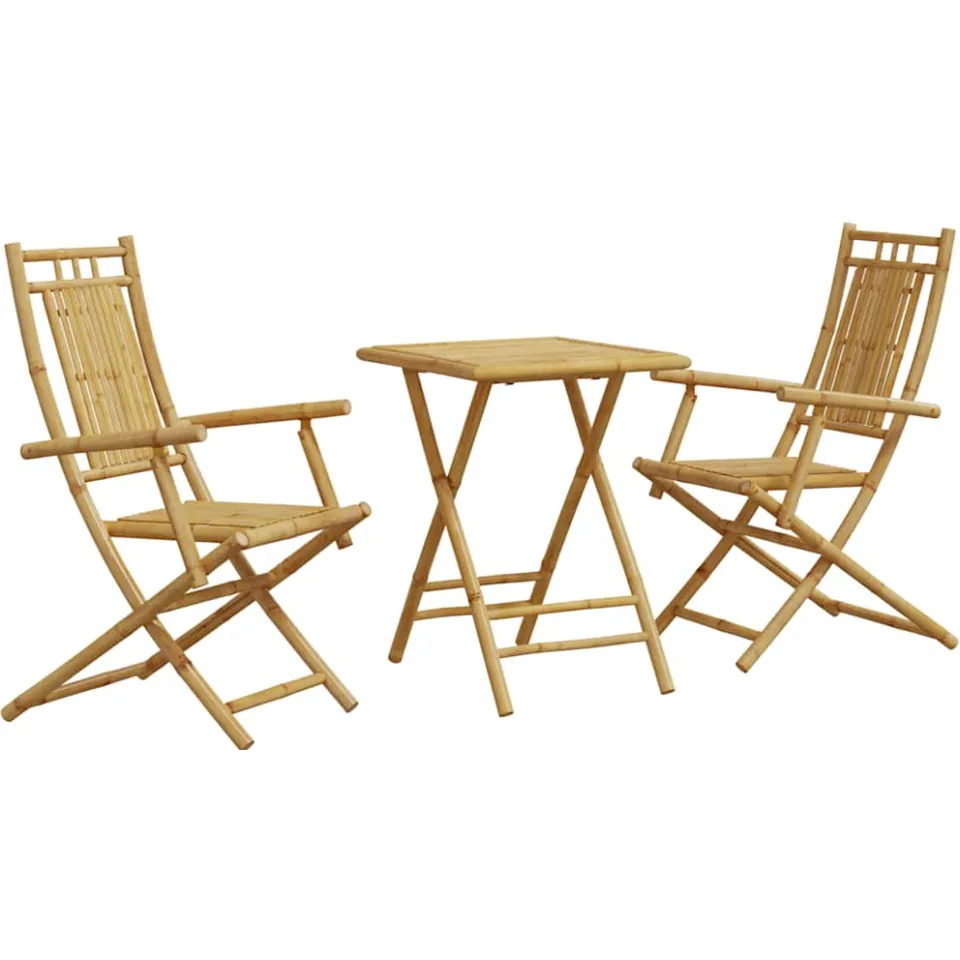 vidaXL 3-delige Bistroset bamboe Bruin