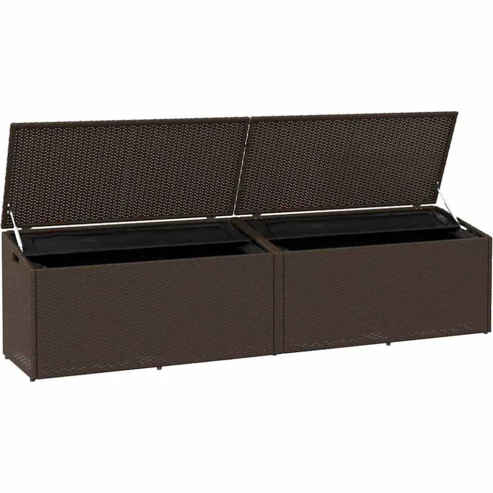 vidaXL Tuinbox 220x50x58 cm poly rattan bruin, foto 4