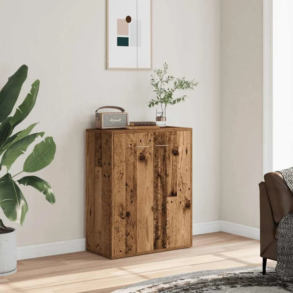 vidaXL Dressoir 60x30x75 cm bewerkt hout oud houtkleurig bruin, foto 2