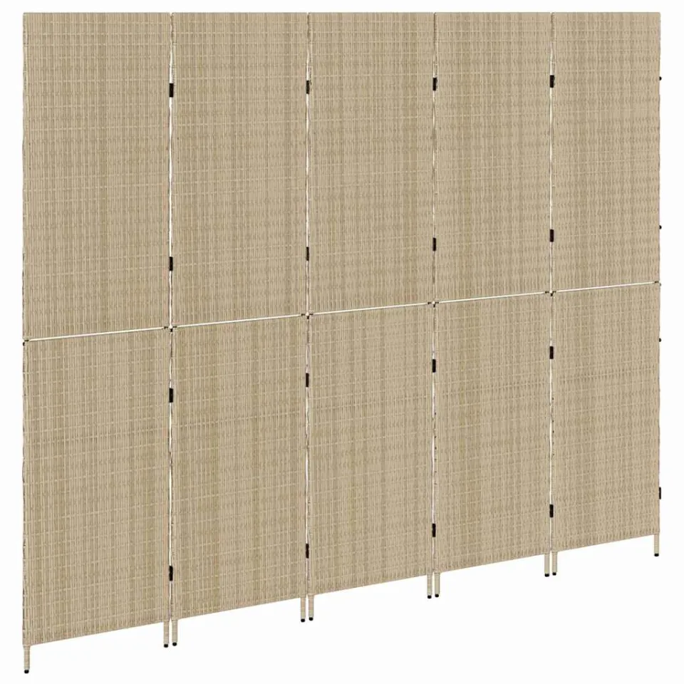 vidaXL Kamerverdeler Beige 242 x 180 cm poly rattan, foto 5
