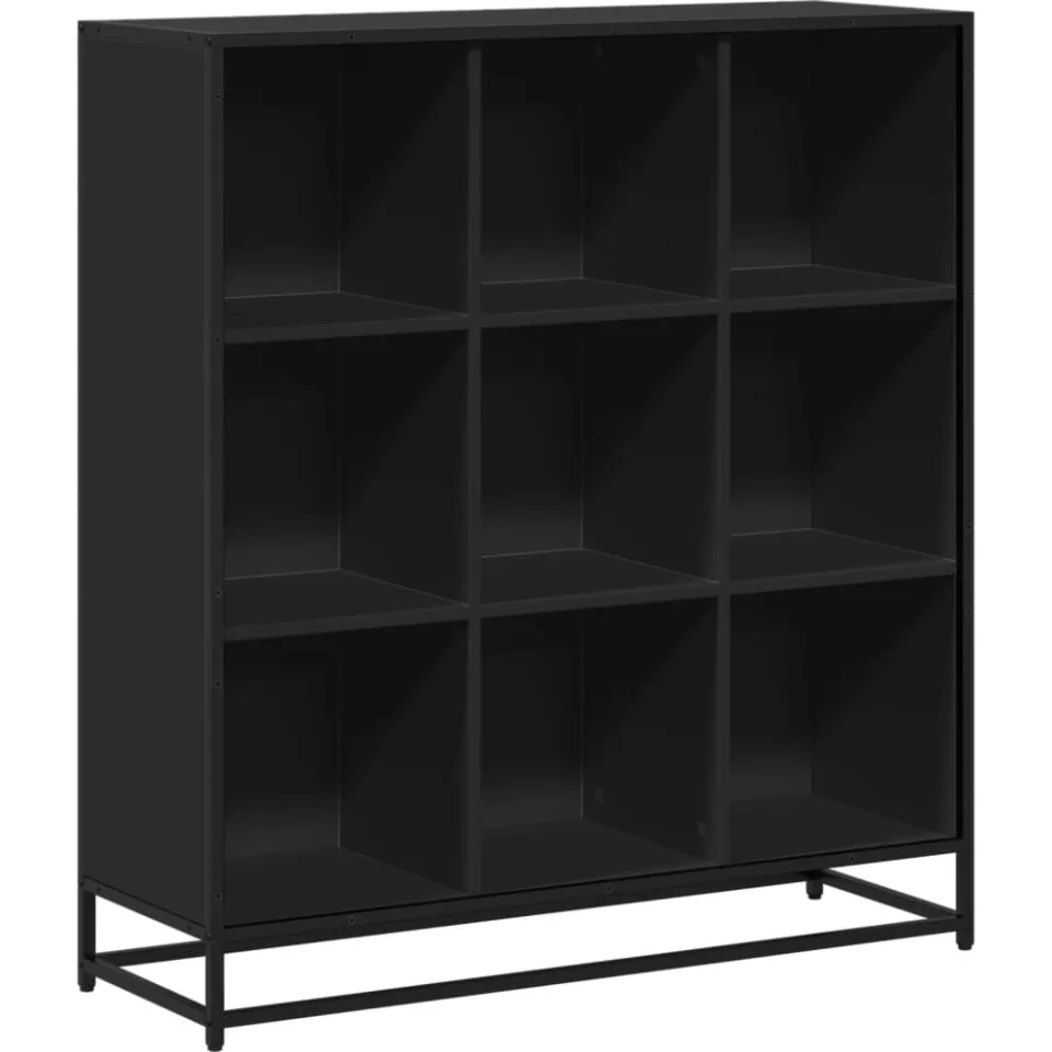 vidaXL Boekenkast 97,5x33x107,5 cm bewerkt hout en metaal zwart, foto 3