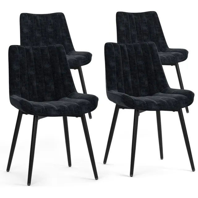 Vicco Eetkamerstoel Ravlo, Zwart, 51 x 57 cm Set van 4