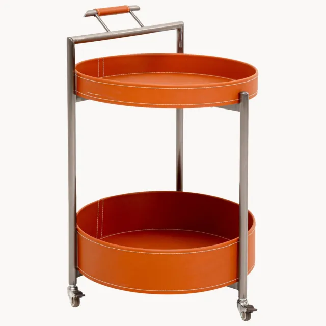 Kare Design Metalen serveerwagen Tango Oranje, Zilverkleurig