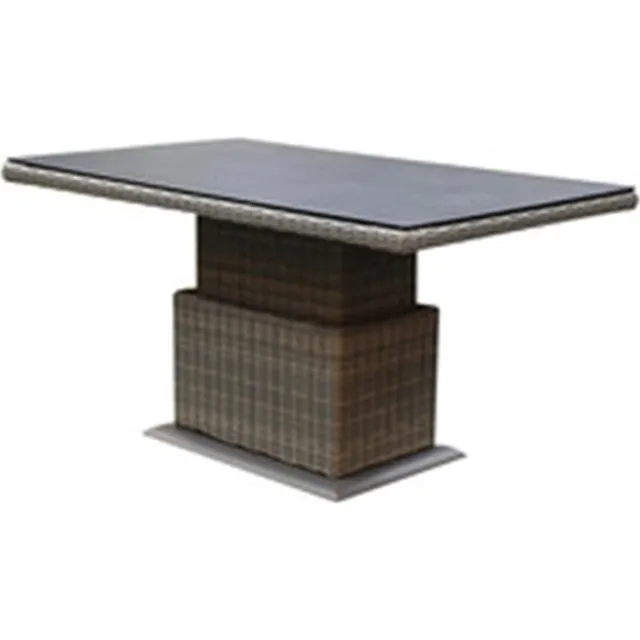 AVH-Collectie Ibiza stoel bank dining loungeset 6 delig grijs met verstelbare tafel