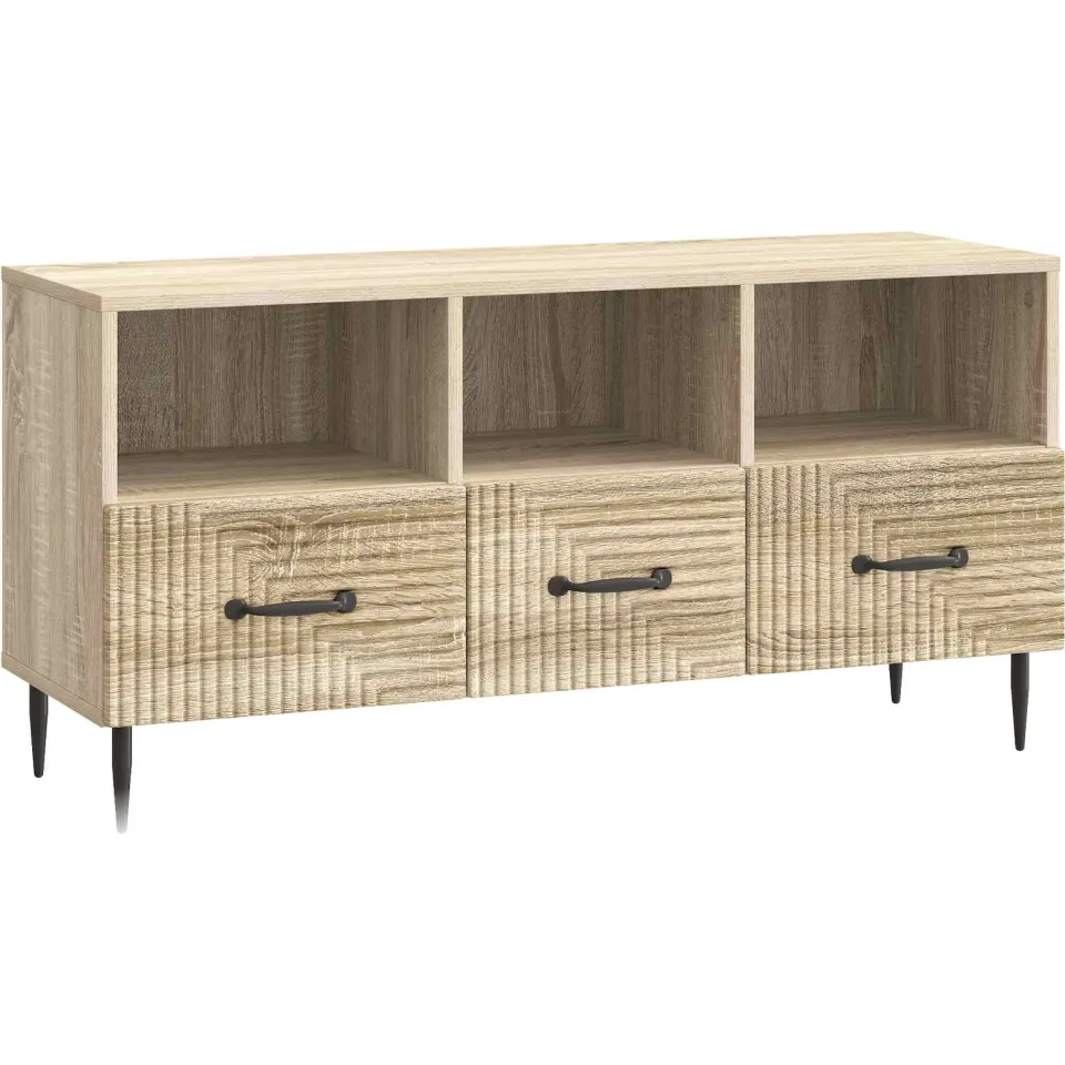 vidaXL TV-kast met lade Sonoma Eiken 102 x 34,5 x 50 cm Bewerkt hout, foto 3