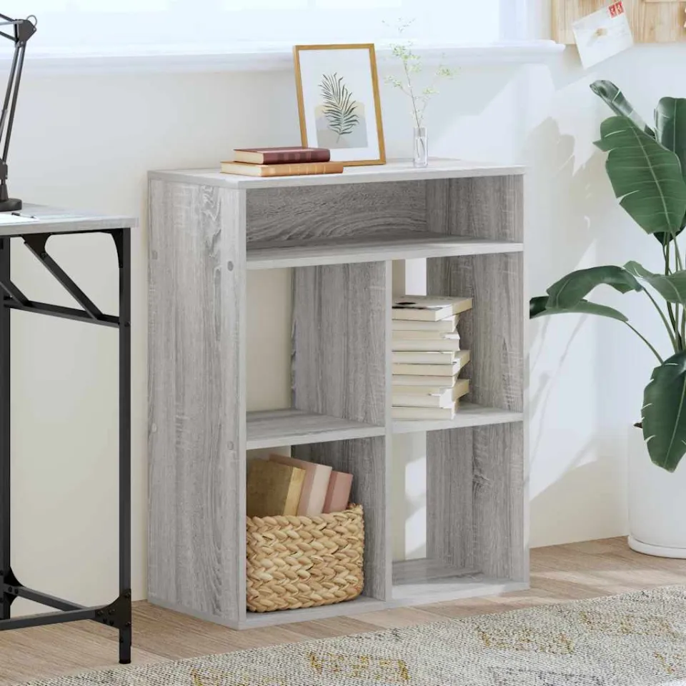 vidaXL Boekenkast 66x31x80 cm bewerkt hout grijs sonoma eikenkleurig, foto 2