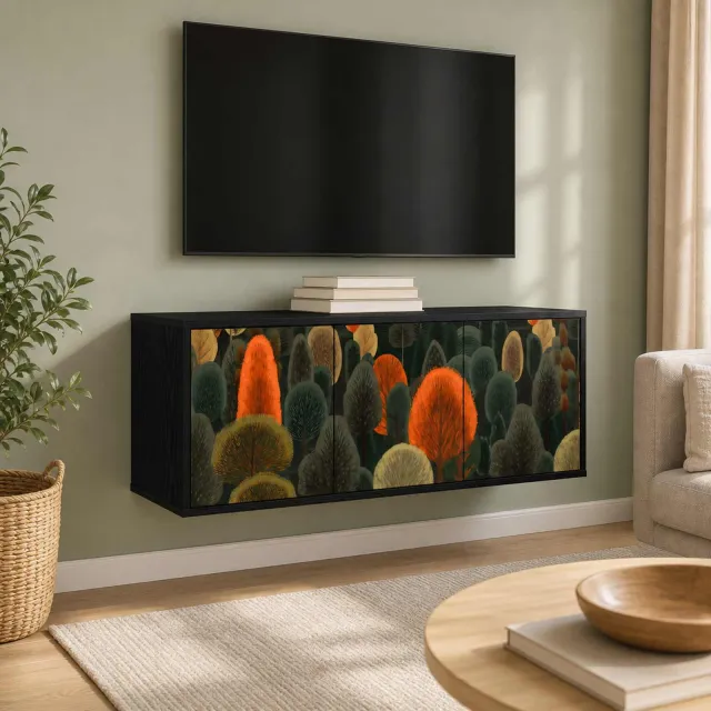 vidaXL Wandgemonteerd tv-meubel ZAANDAM 102 x 33 x 40 cm Zwart eiken