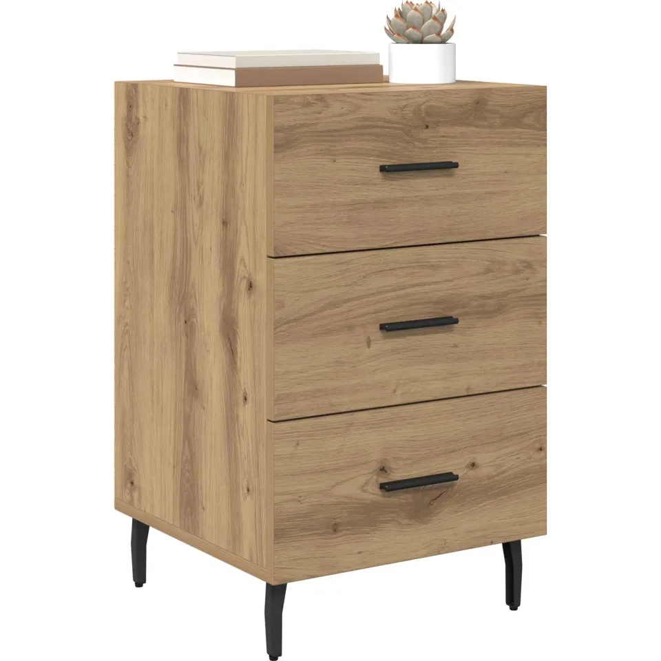 vidaXL Nachtkastje Artisan Eiken 40 x 40 x 66 cm Bewerkt hout Bruin