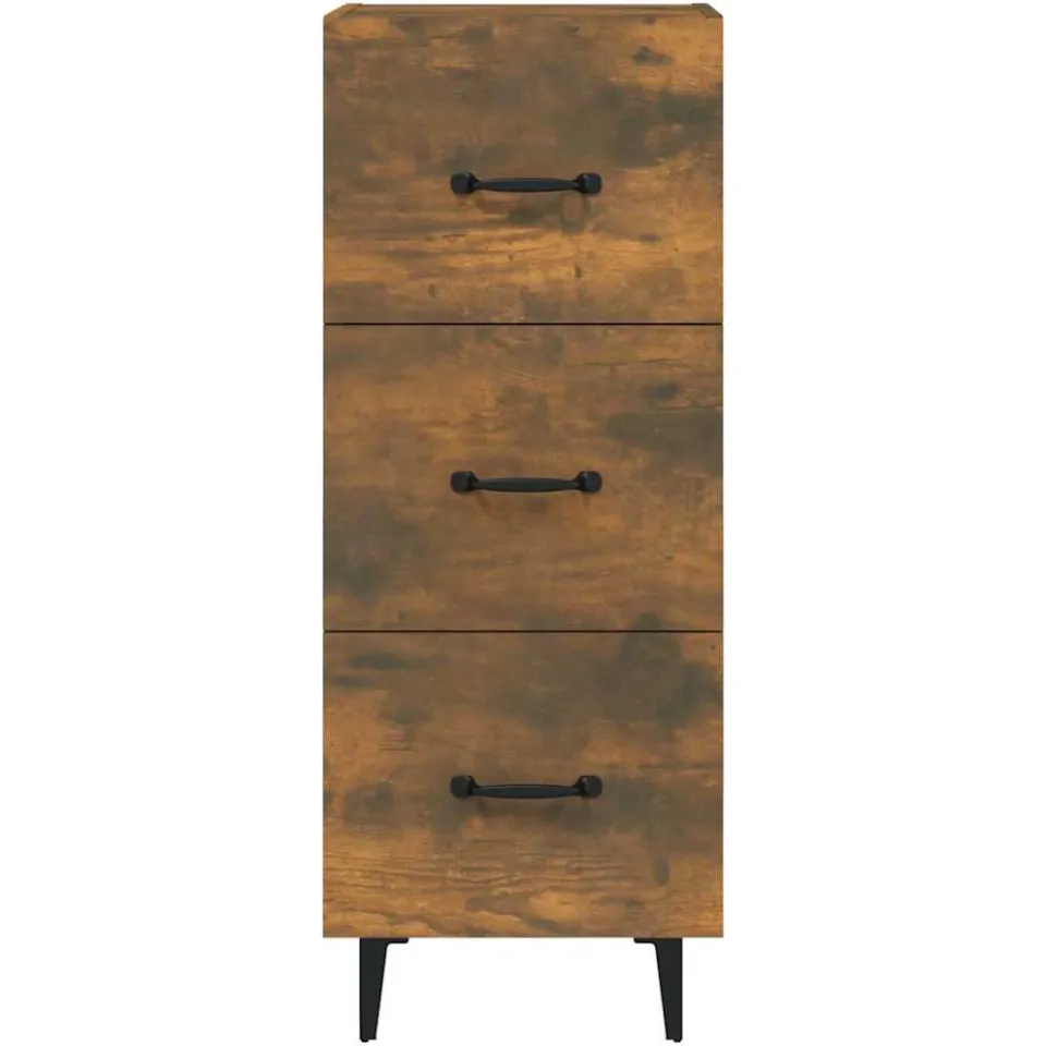 vidaXL Dressoir 34,5x34x90 cm bewerkt hout gerookt eiken, foto 3