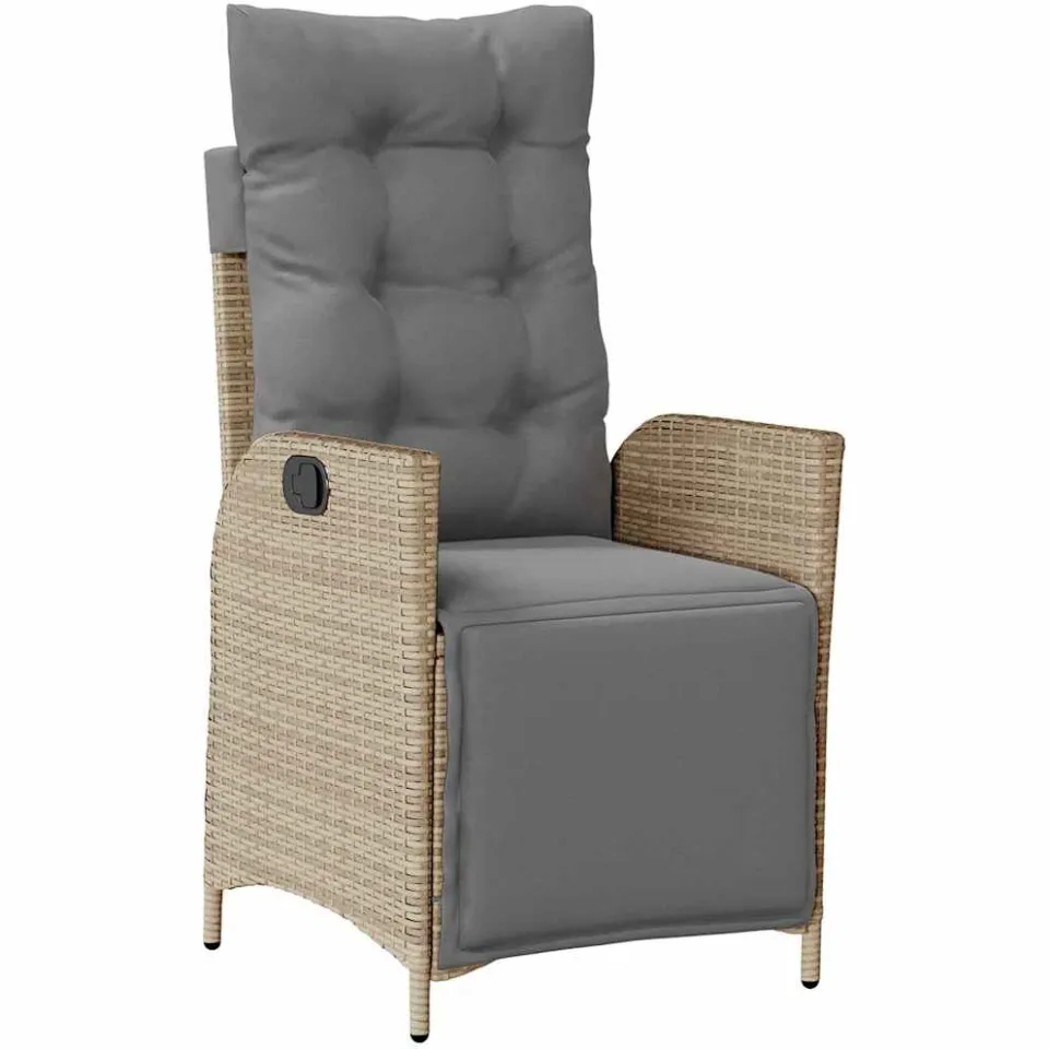 vidaXL 9-delige Tuinset met kussens poly rattan gemengd beige, foto 3