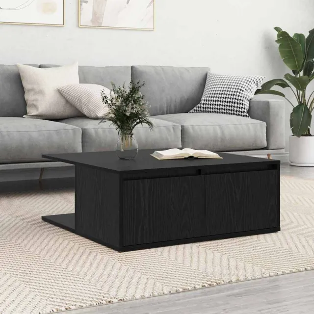 vidaXL Salontafel Zwart eiken 80 x 80 x 31,5 cm Bewerkt hout