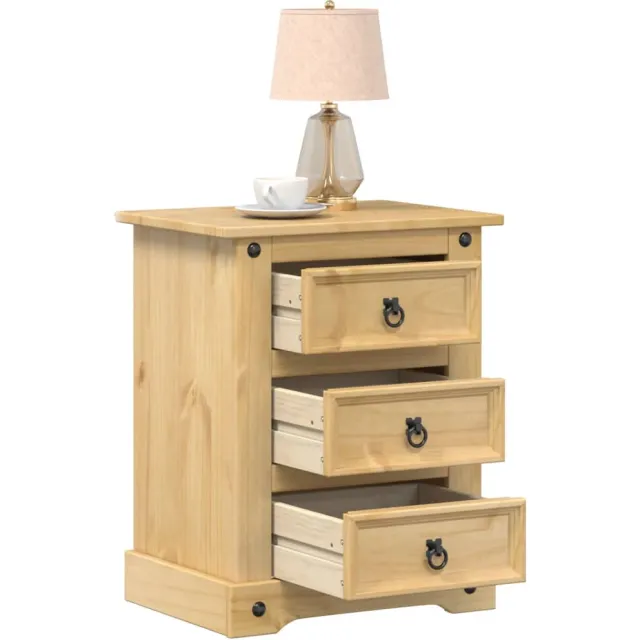 vidaXL Nachtkastje Corona 53x39x66 cm massief grenenhout Bruin