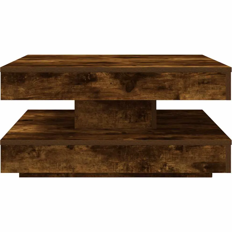 vidaXL Salontafel 360 graden draaibaar 70x70x34,5 cm gerookt eiken, foto 4