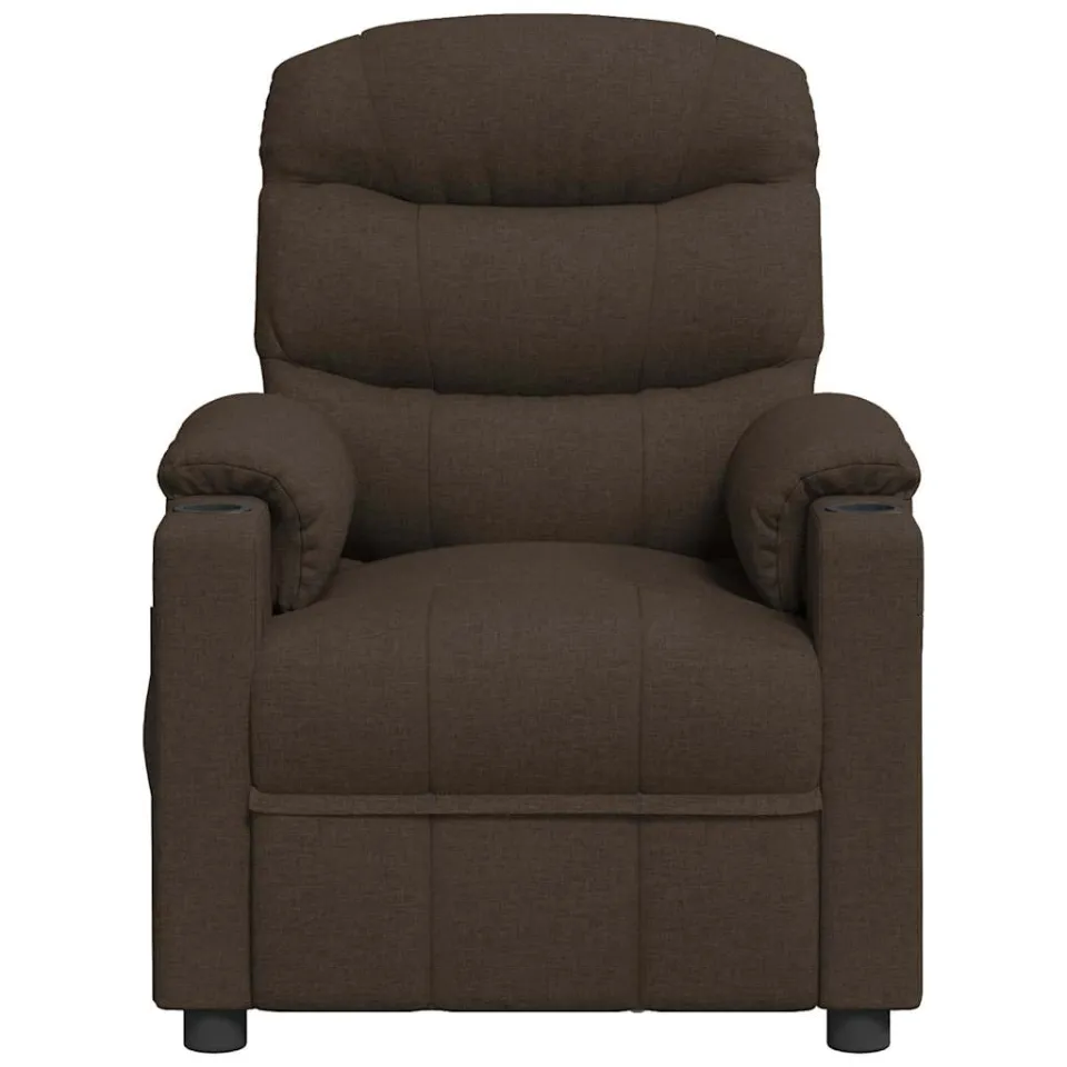 vidaXL Massagestoel stof donkerbruin