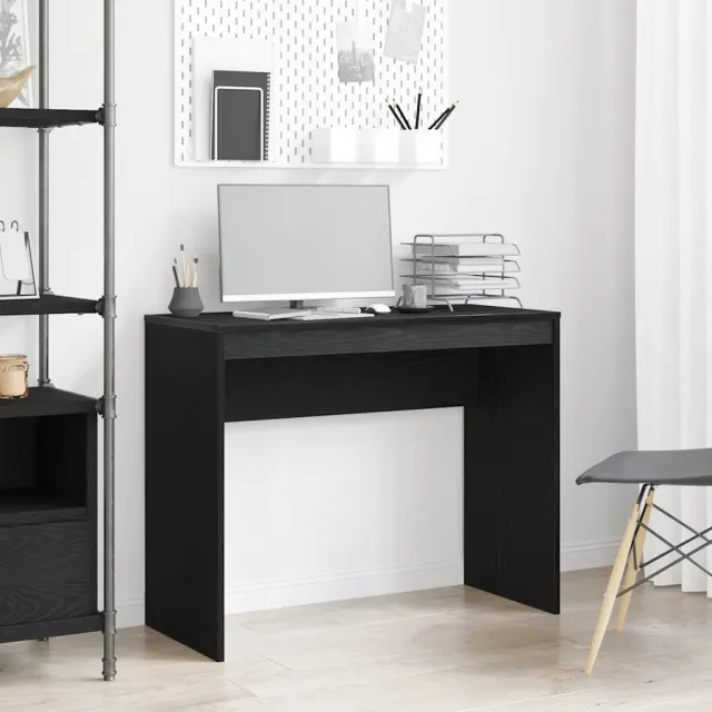 vidaXL Bureau Zwart Eiken 90x40x72 cm Bewerkt Hout