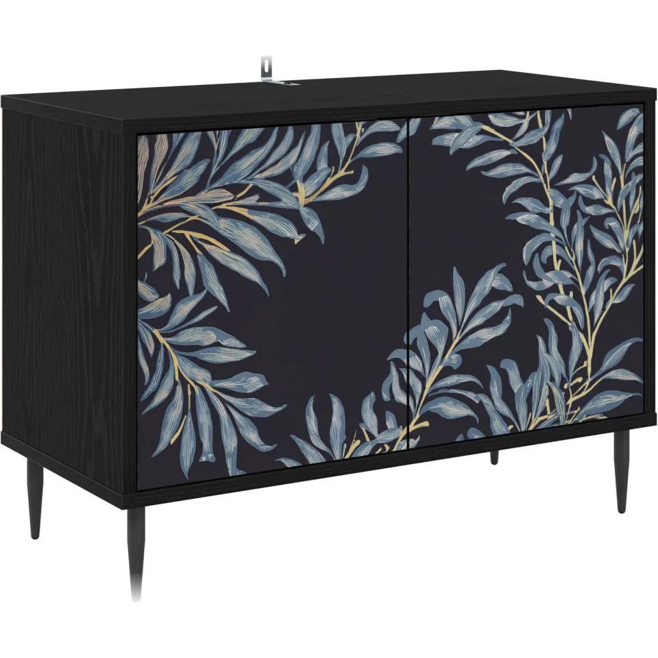 vidaXL Tv-meubel DOKKUM 69 x 33 x 50,5 cm Zwart eiken Bewerkt hout, foto 3