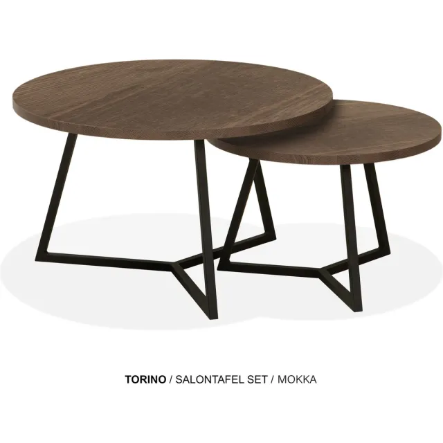 MX Sofa Maxfurn - Set ronde salontafels | Zeer krasvast | Kleur: mokka