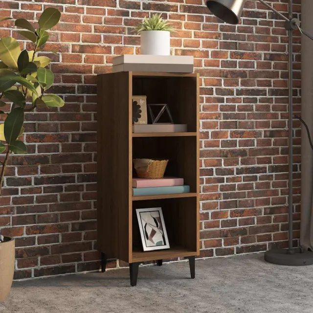 vidaXL Dressoir 34,5x32,5x90 cm bewerkt hout bruin eikenkleur, foto 2